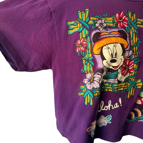 Vintage tropical Mickey Mouse crop top islander Minnie mouse retro shirt 80s 90s - Picture 6 of 16